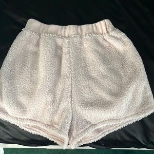 pink fluffy shorts! (i promise they’re a light pink , the flash did no justice.)